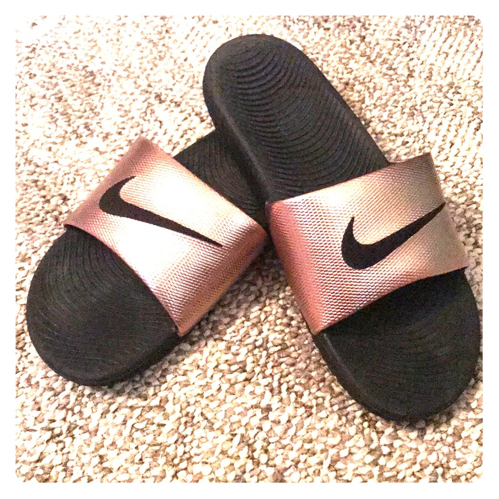 Nike Sandals Rose Gold/Black Size 8